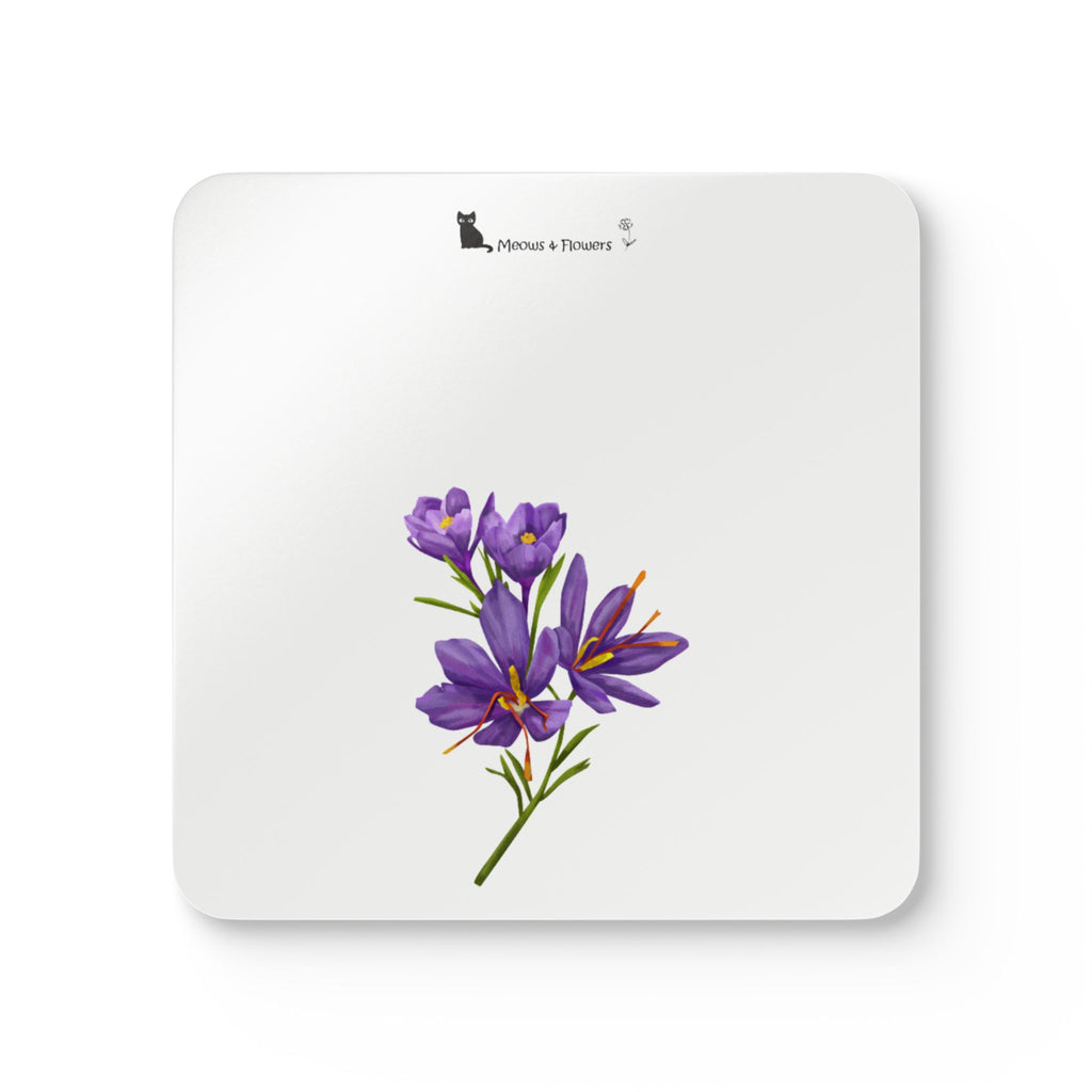 Corkwood Coaster Set (Purple Flower)