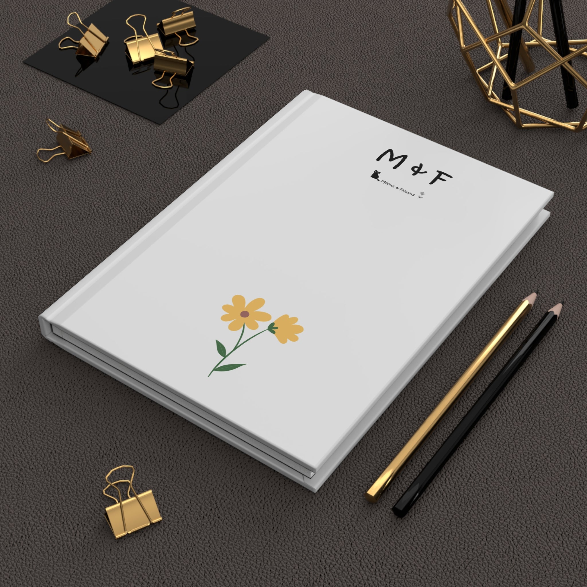 Hardcover Journal Matte (Yellow Flower)