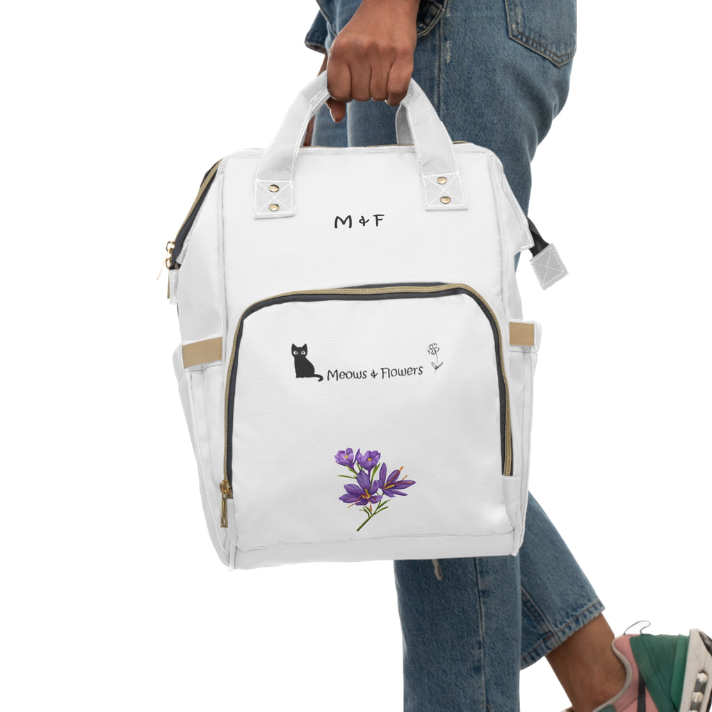 Multifunctional Backpack (Purple Flower)