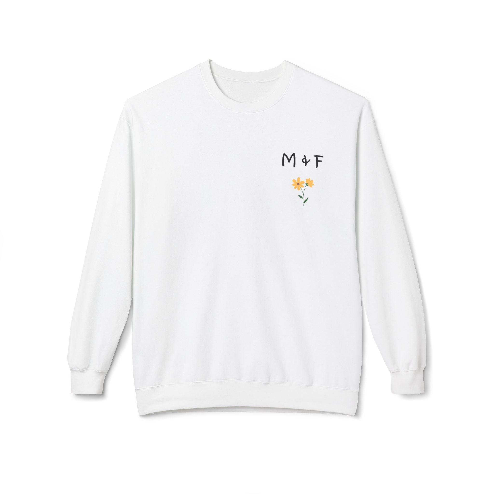 Midweight Softstyle Fleece Crewneck Sweatshirt (Yellow Flower)