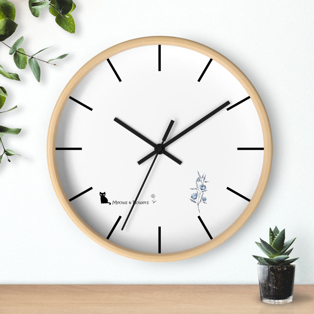 Wall Clock (Light Blue Flower)