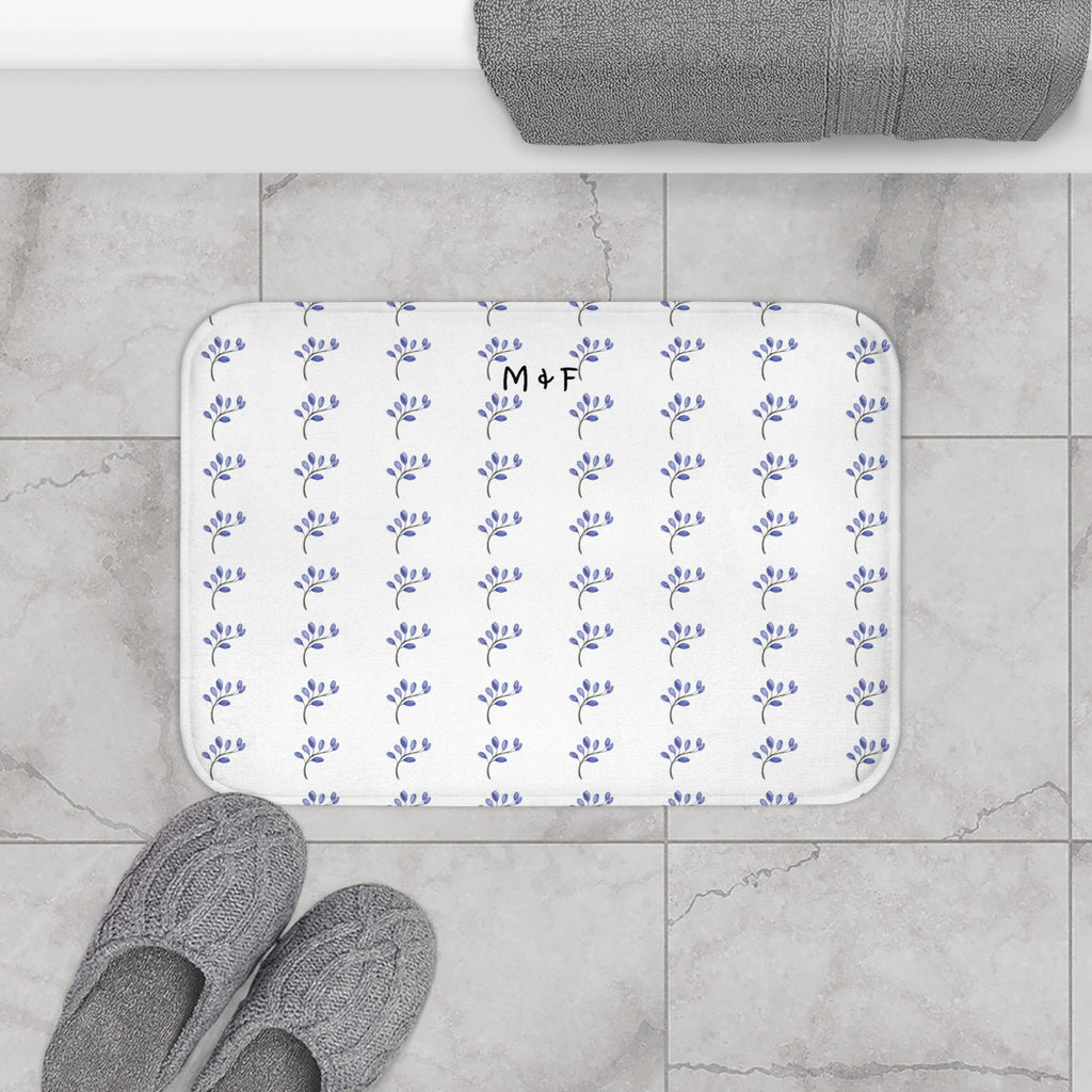 Bath Mat (Blue Flower)