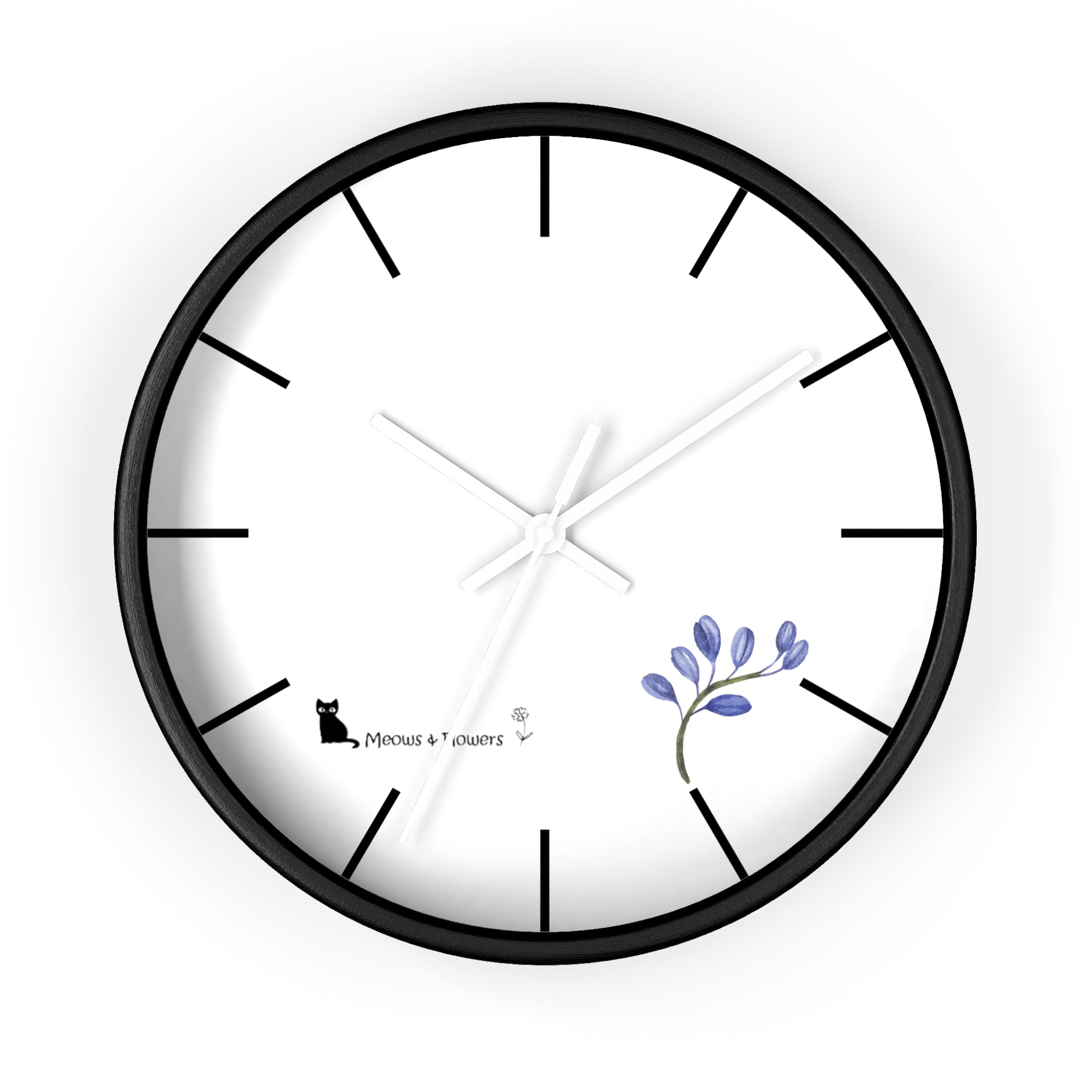 Wall Clock (Blue Flower)