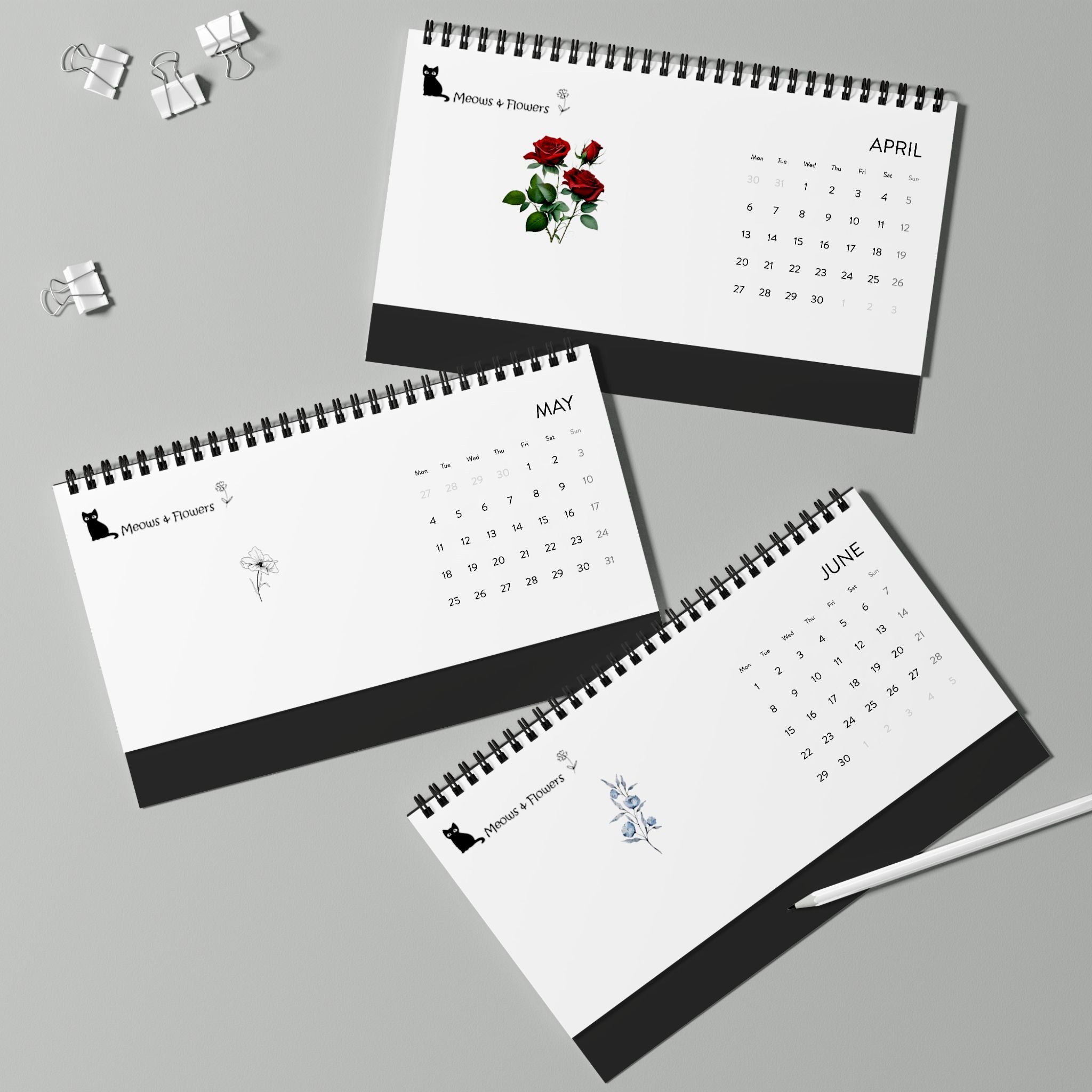 Simplex Desk Calendar (2026 grid)