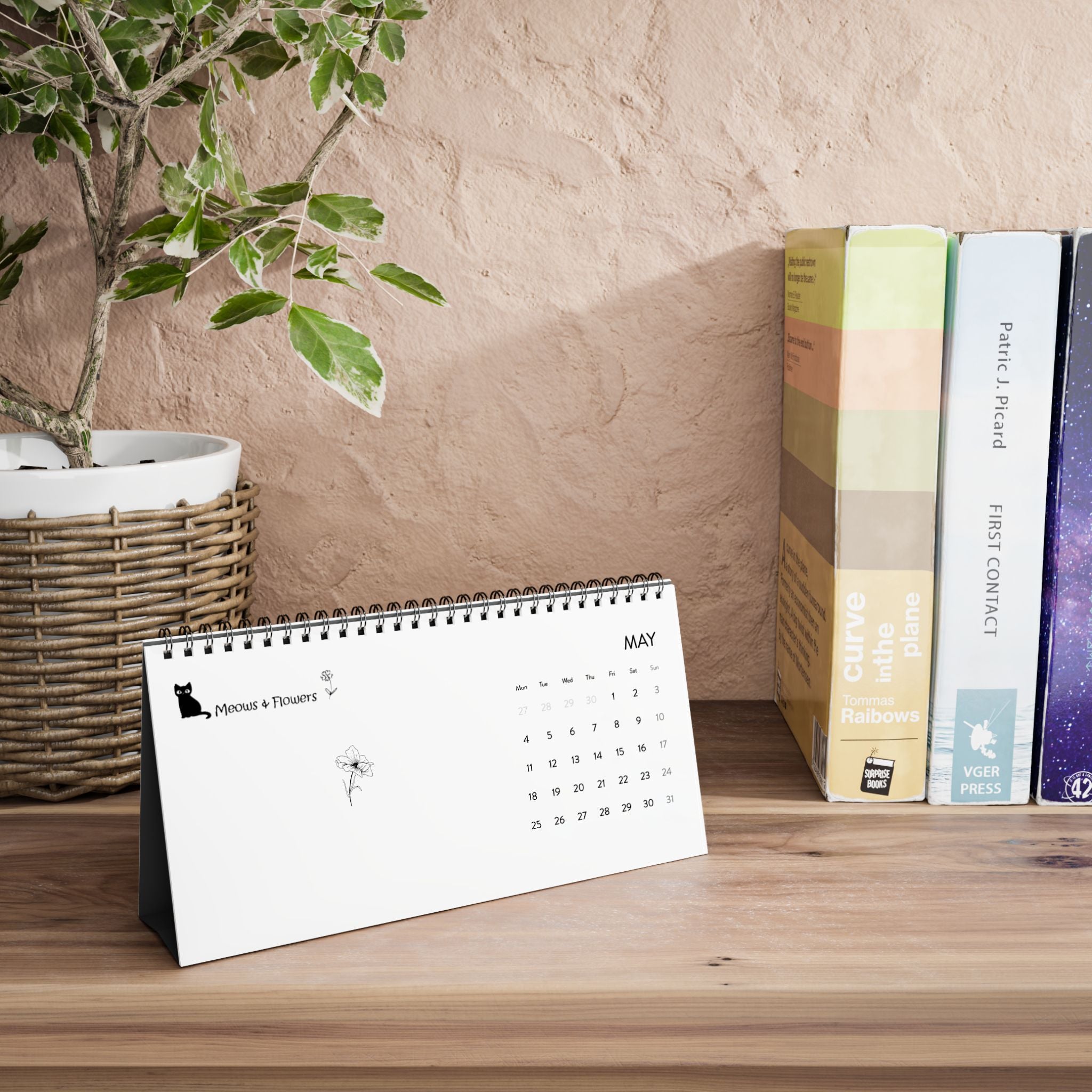Simplex Desk Calendar (2026 grid)