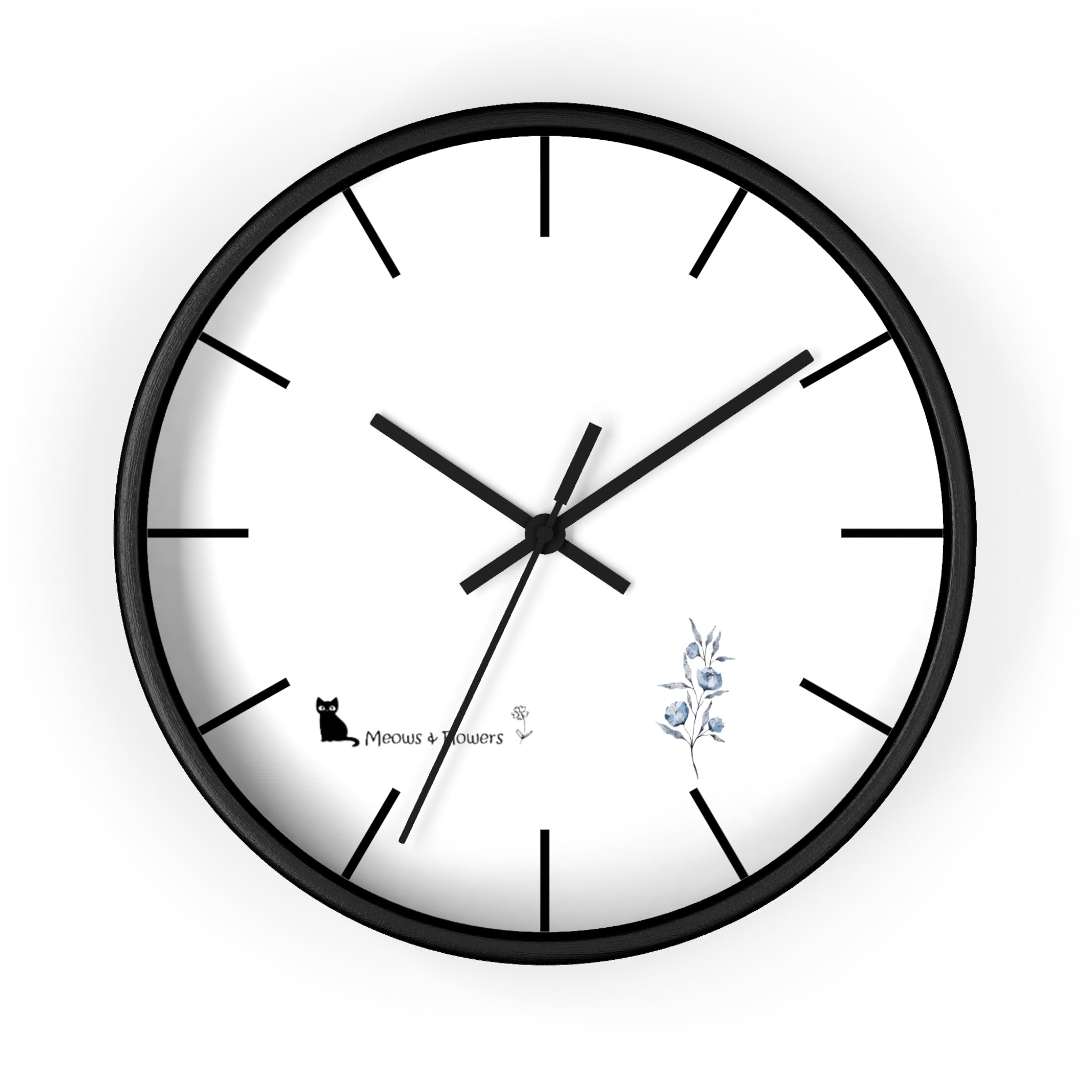 Wall Clock (Light Blue Flower)