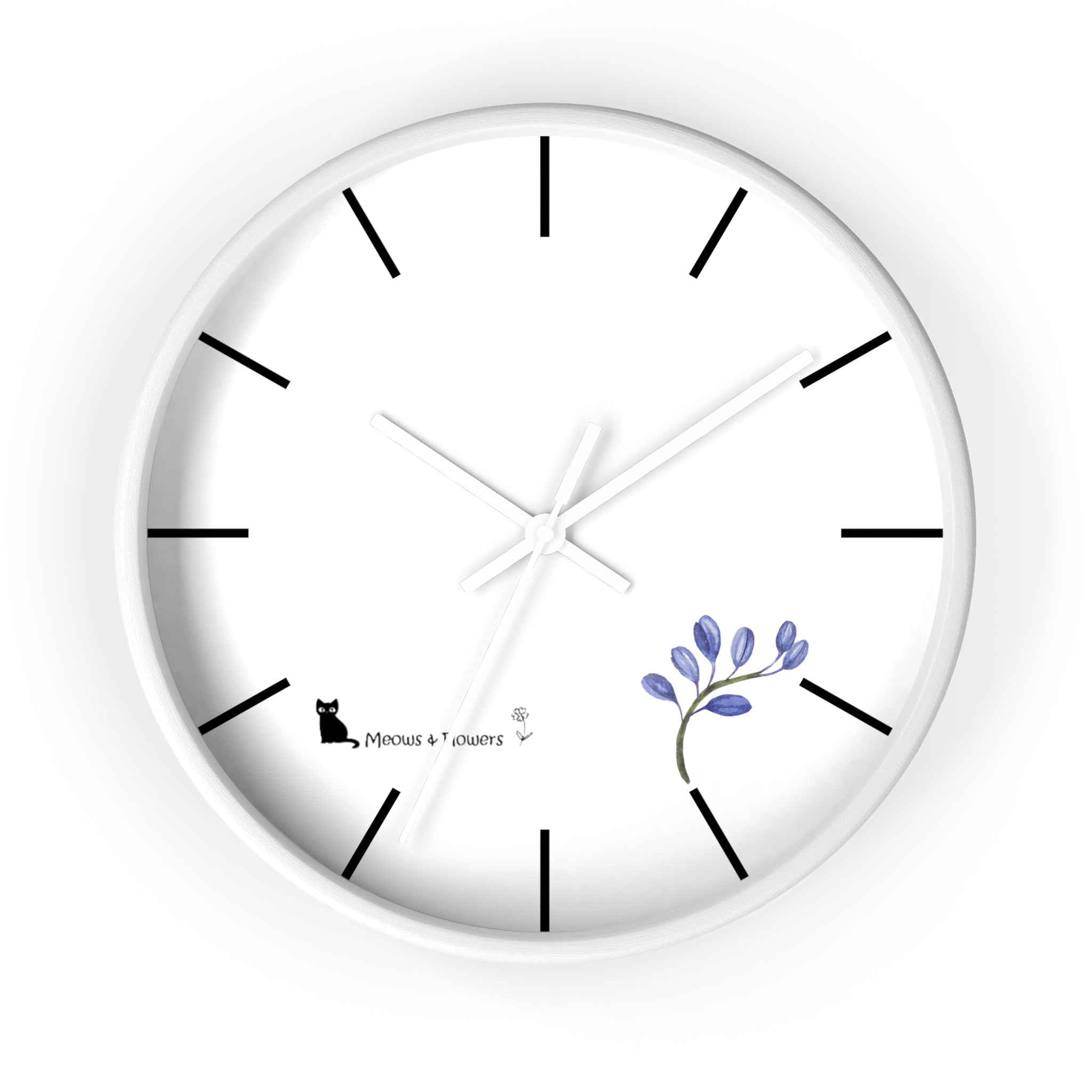 Wall Clock (Blue Flower)
