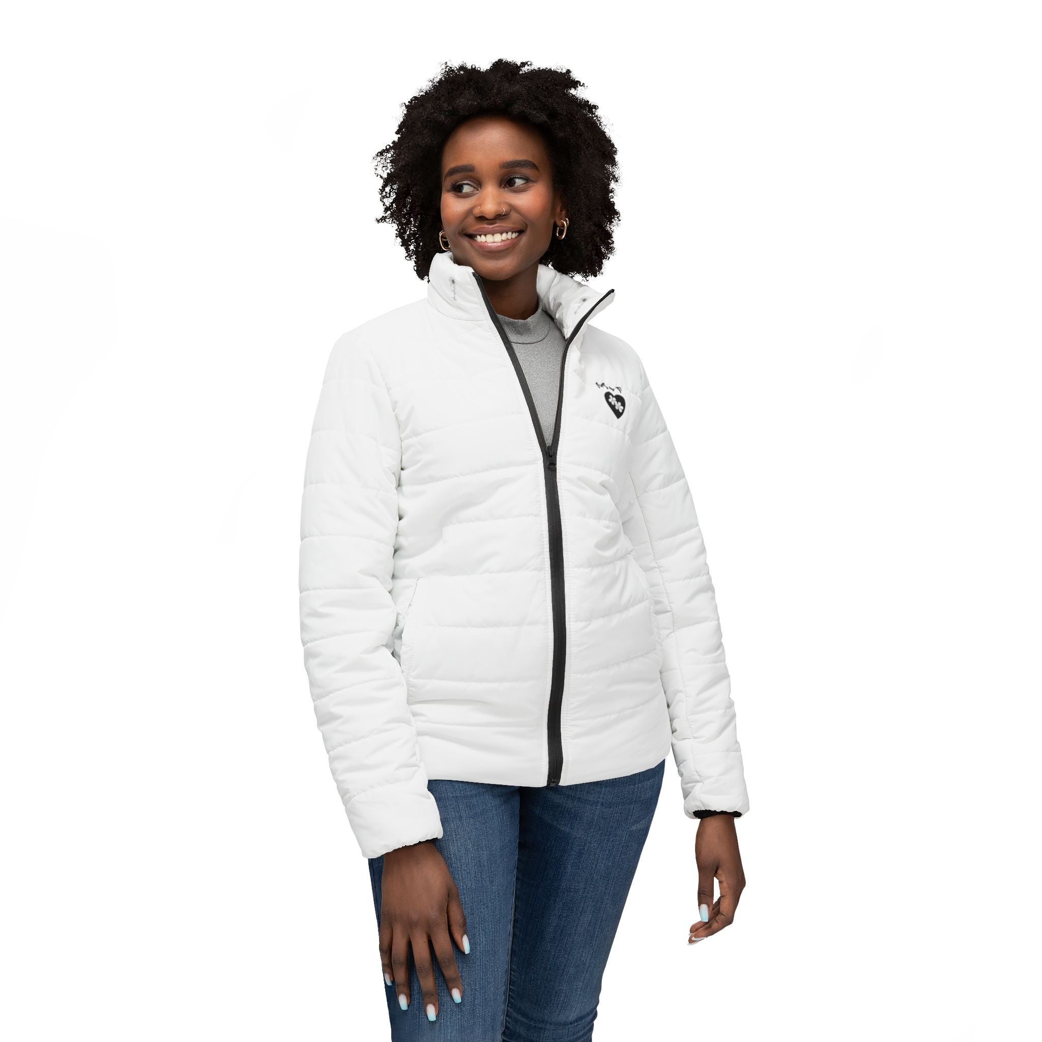 Women’s Puffer Jacket Heart Logo