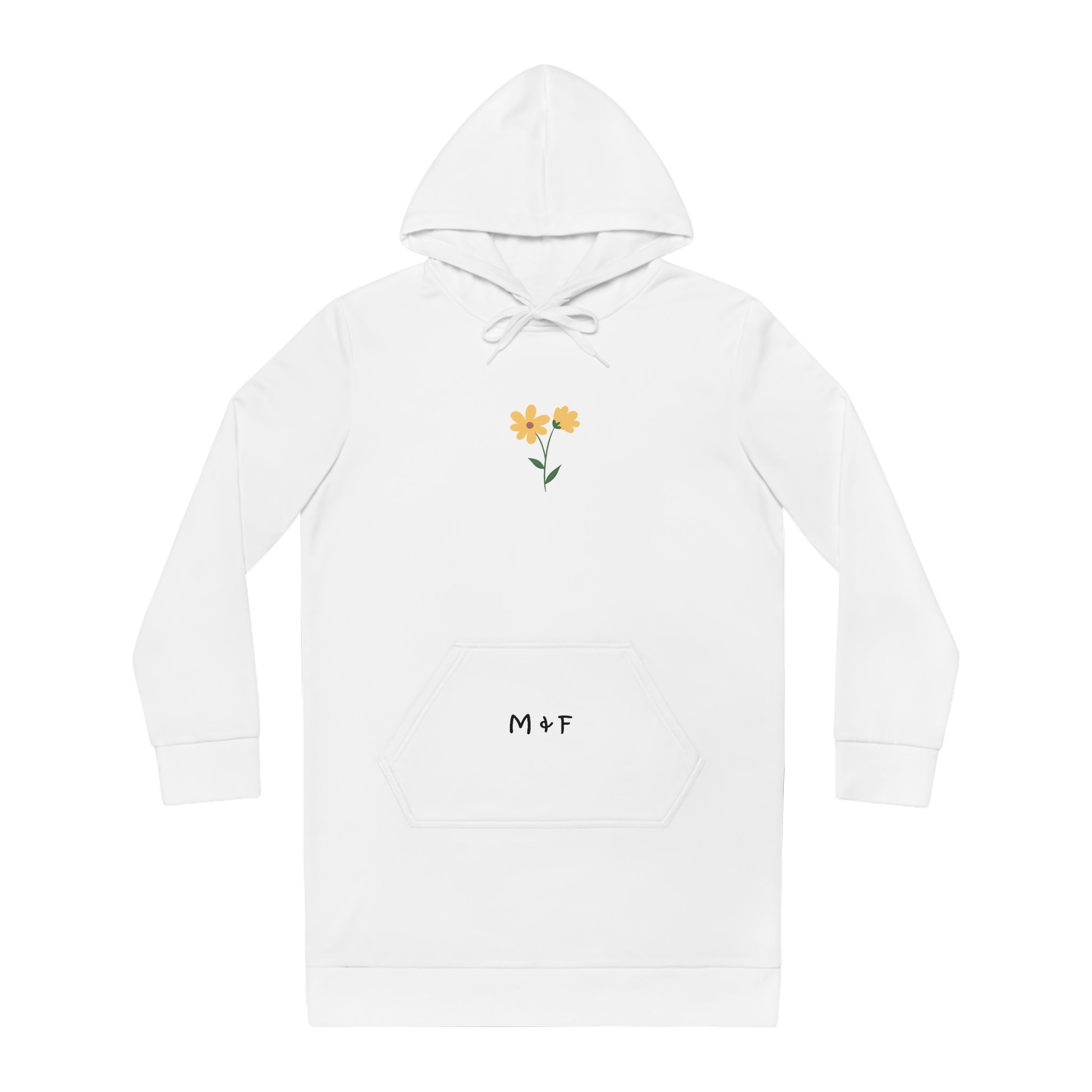 Women's Hoodie Dress (Yellow Flower)