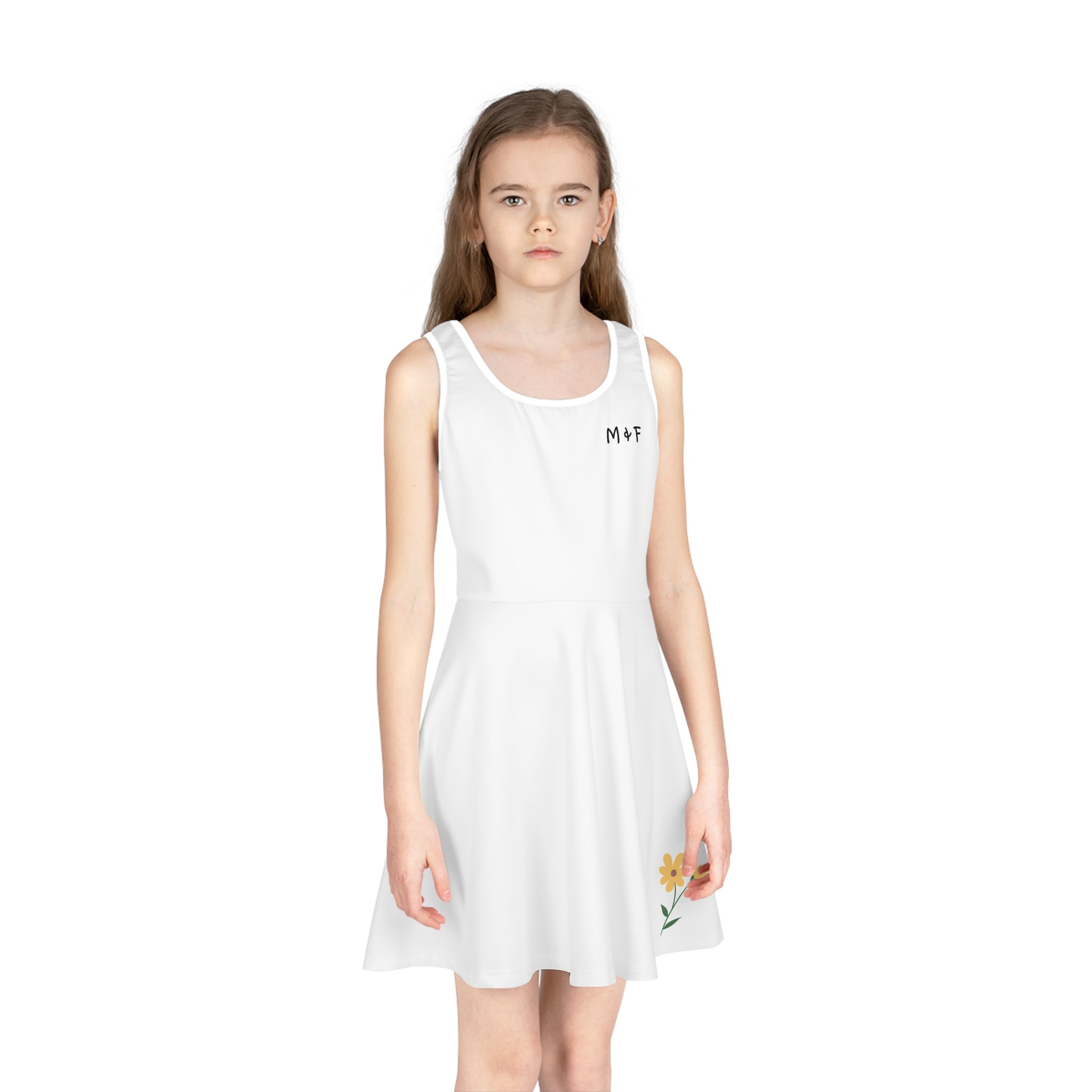 Girls' Sleeveless Sundress (M&F Yellow Flower)
