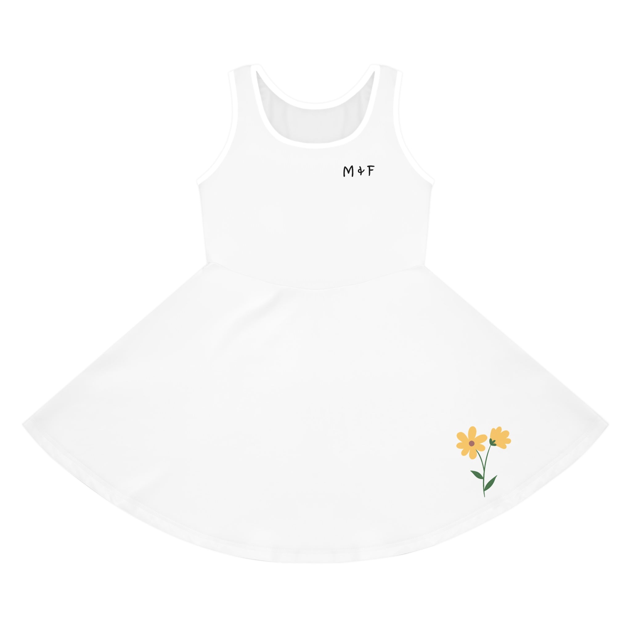Girls' Sleeveless Sundress (M&F Yellow Flower)