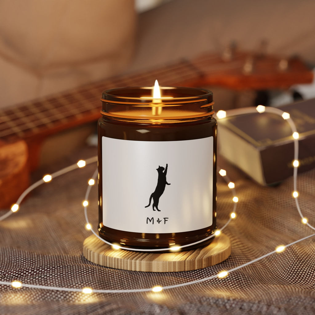Scented Soy Candle (Amber Jar Climbing Cat)