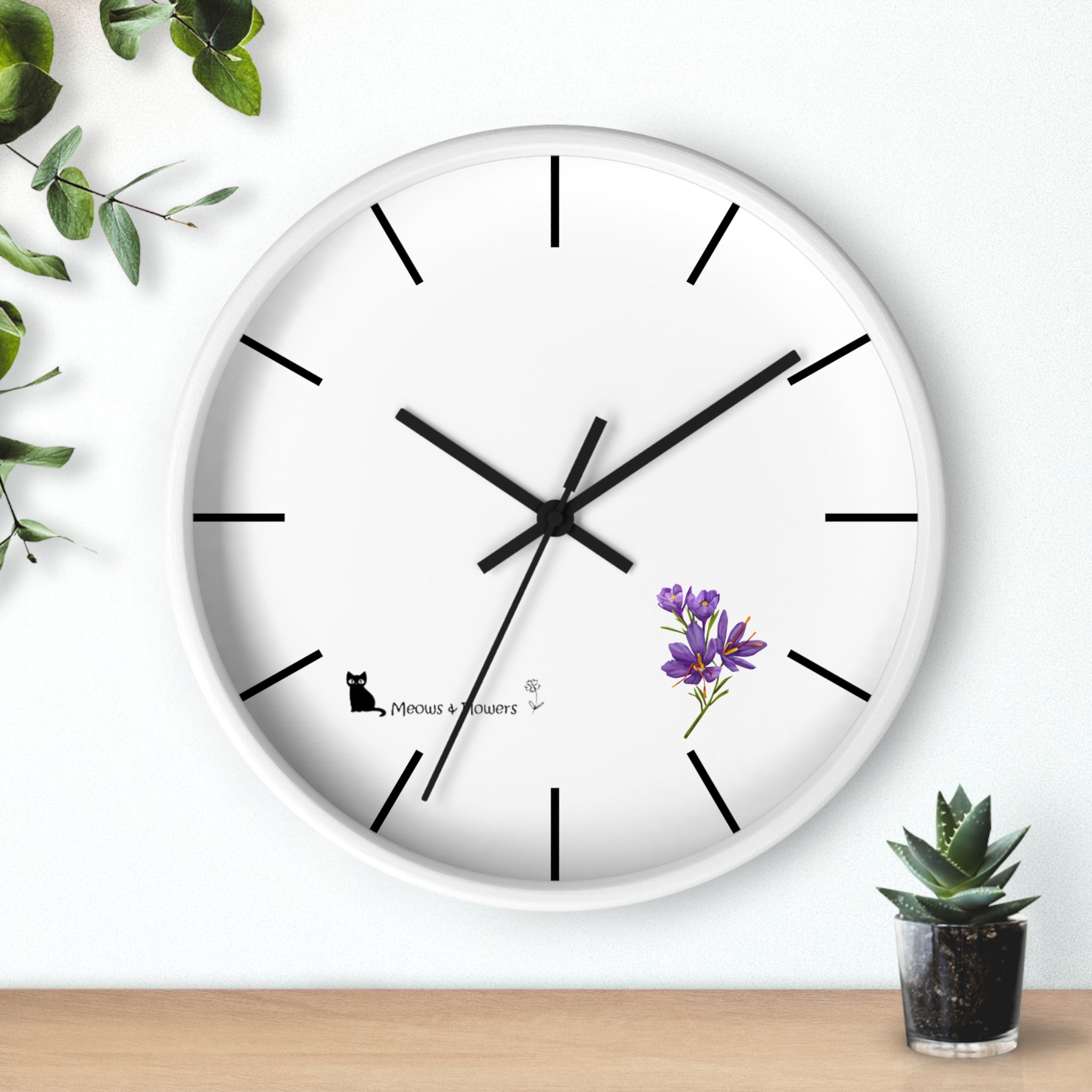 Wall Clock (Purple Flower)