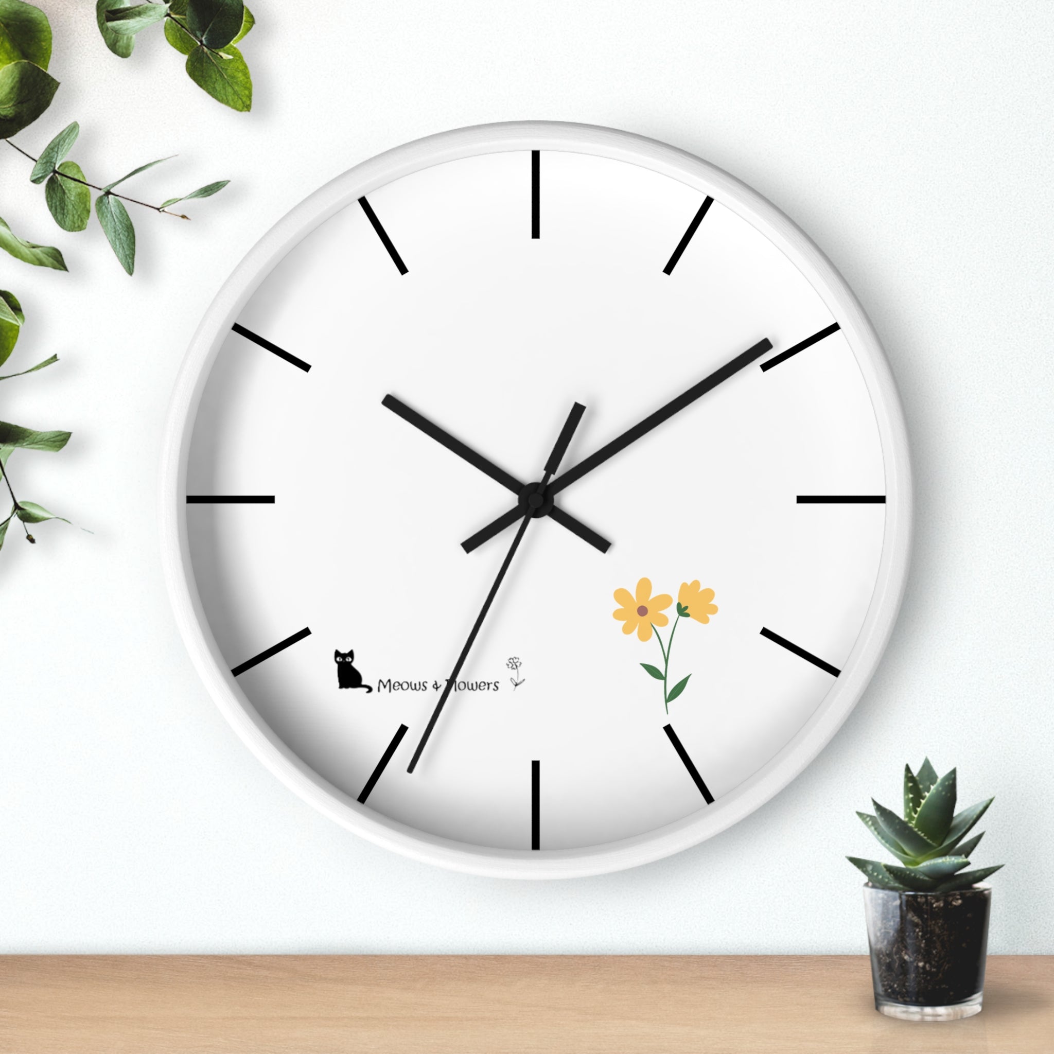 Wall Clock (Yellow Flower)