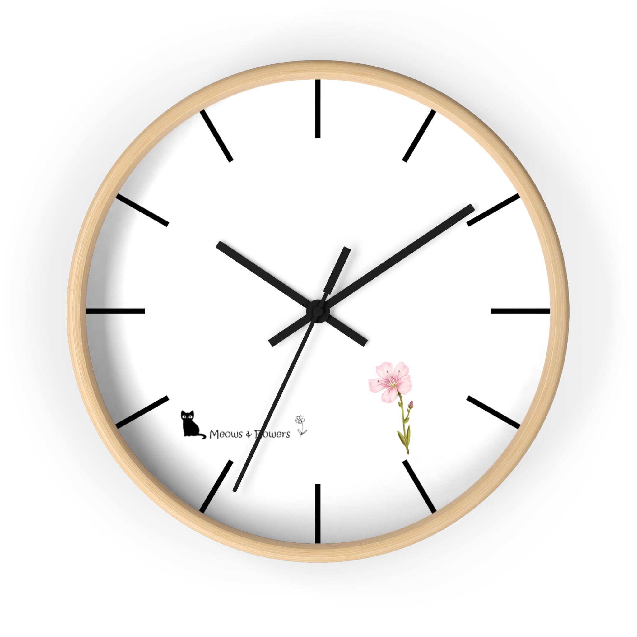 Wall Clock (Pink Flower)