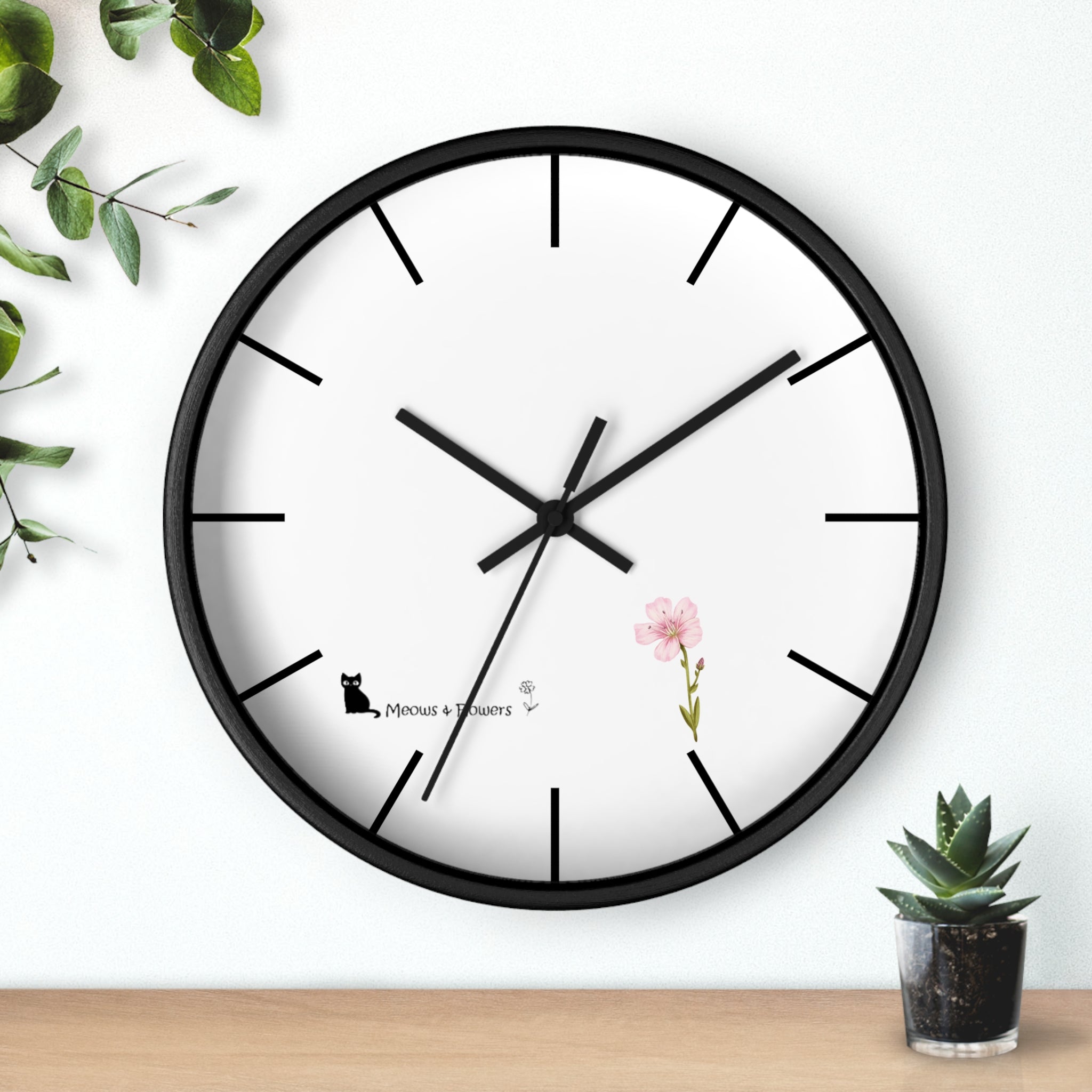 Wall Clock (Pink Flower)