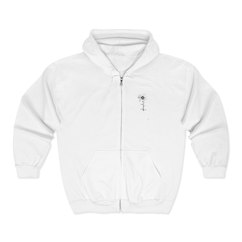 Unisex Heavy Blend™ Full Zip Hooded Sweatshirt (Shadow Flower 1)