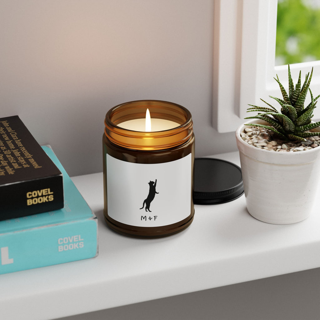 Scented Soy Candle (Amber Jar Climbing Cat)