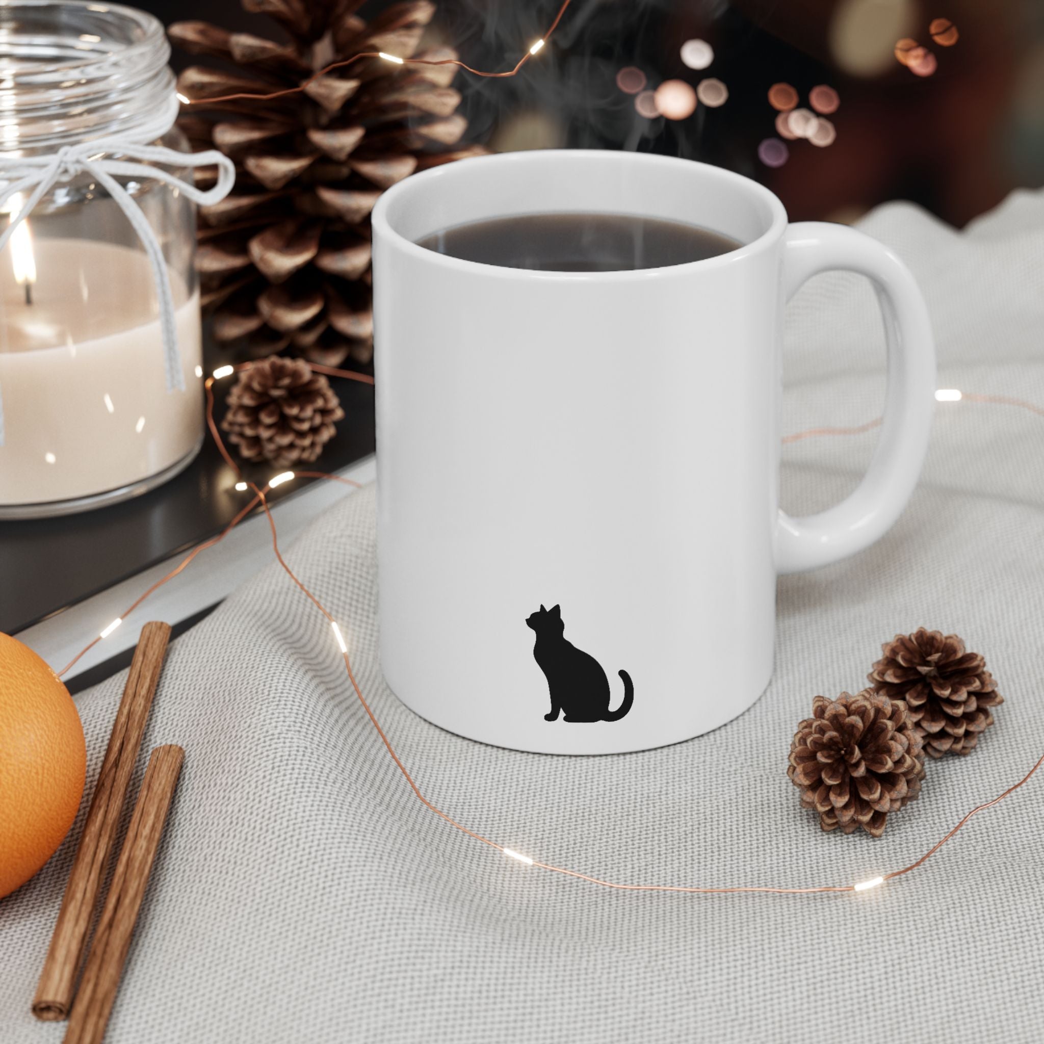 Ceramic Mug, (11oz) (Sitting Cat)