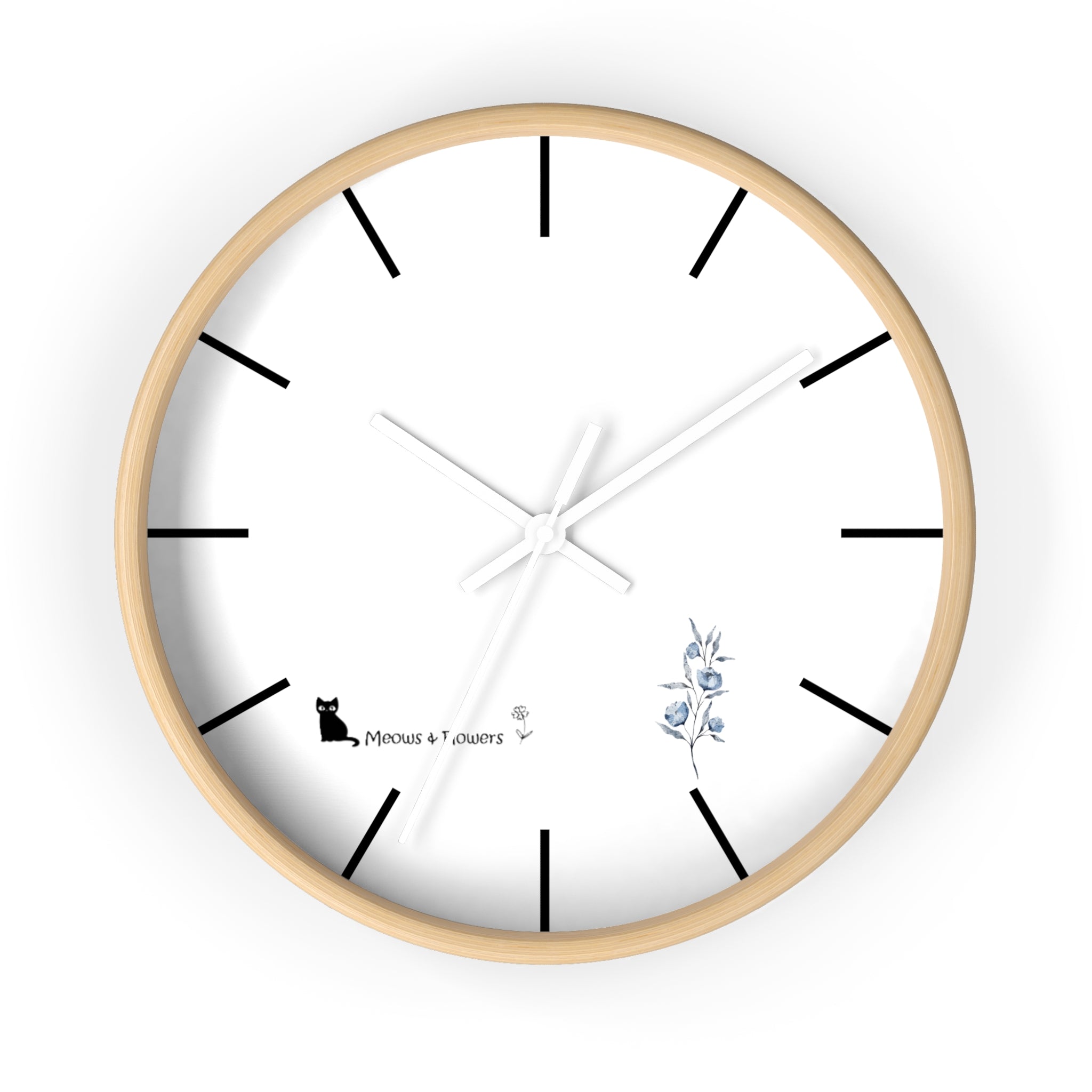 Wall Clock (Light Blue Flower)