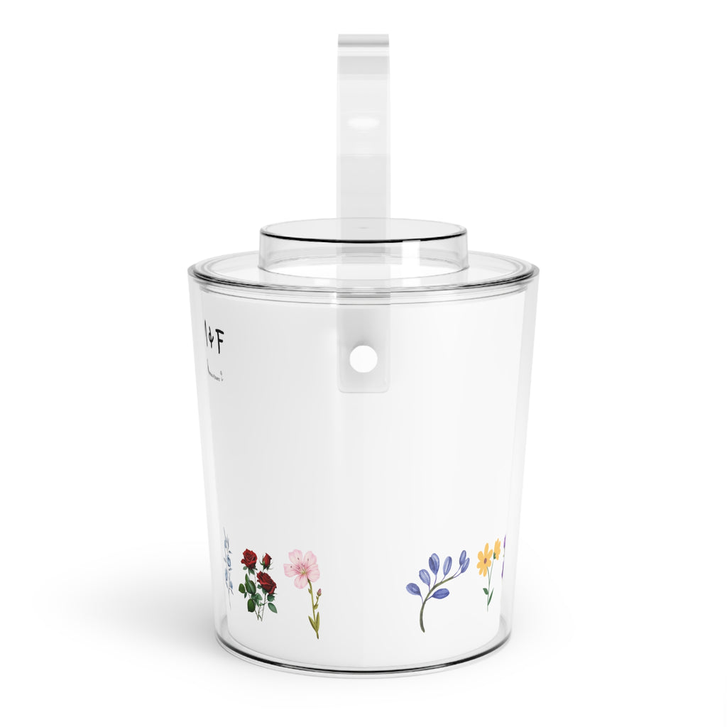 Ice Bucket with Tongs (All Flowers)