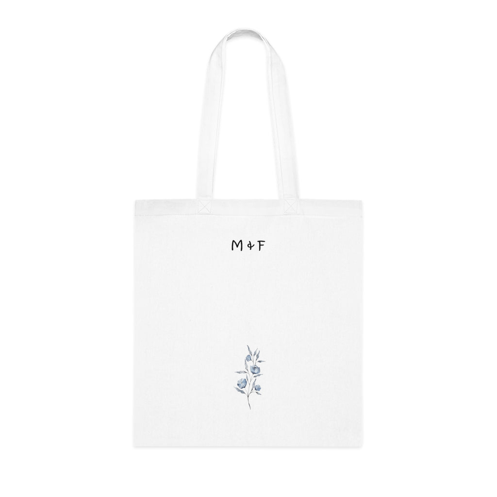 Cotton Tote (Light Blue Flower)