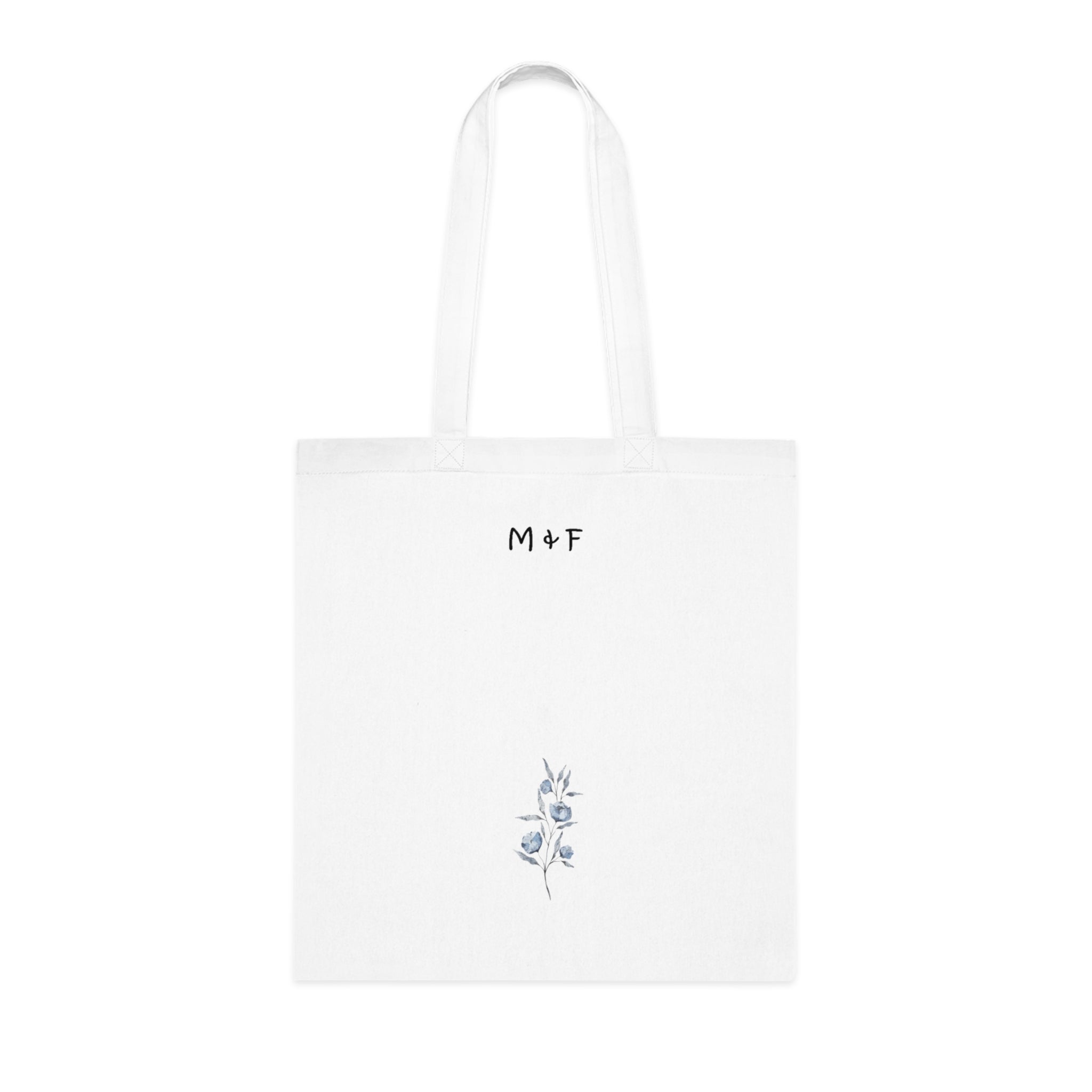 Cotton Tote (Light Blue Flower)