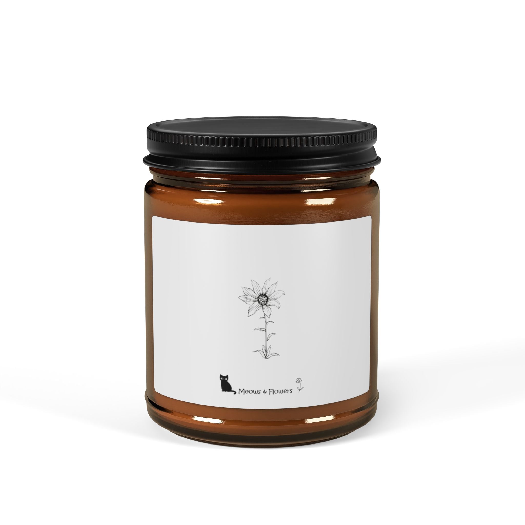 Scented Soy Candle (Amber Jar Shadow Flower 1)