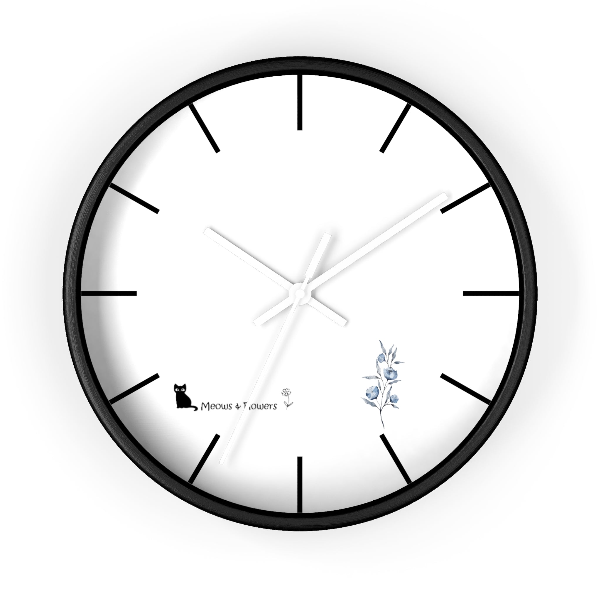Wall Clock (Light Blue Flower)