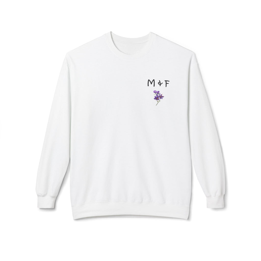 Midweight Softstyle Fleece Crewneck Sweatshirt (Purple Flower)