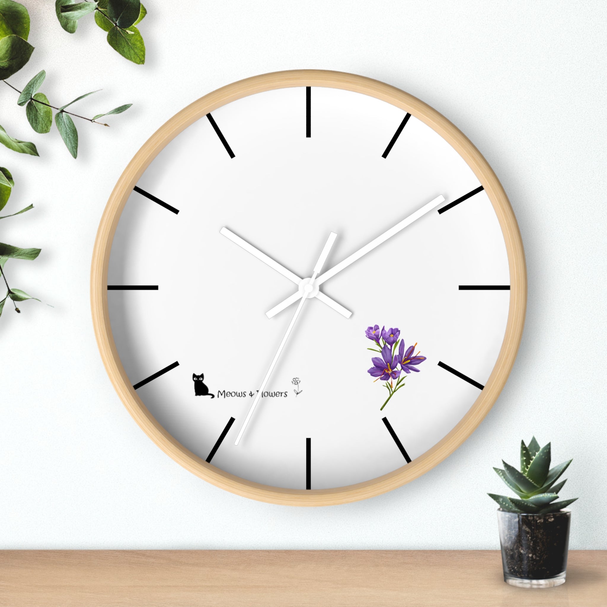 Wall Clock (Purple Flower)