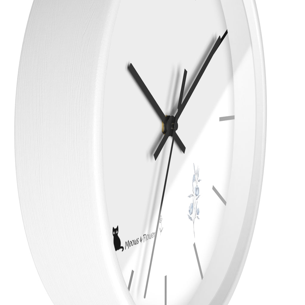 Wall Clock (Light Blue Flower)