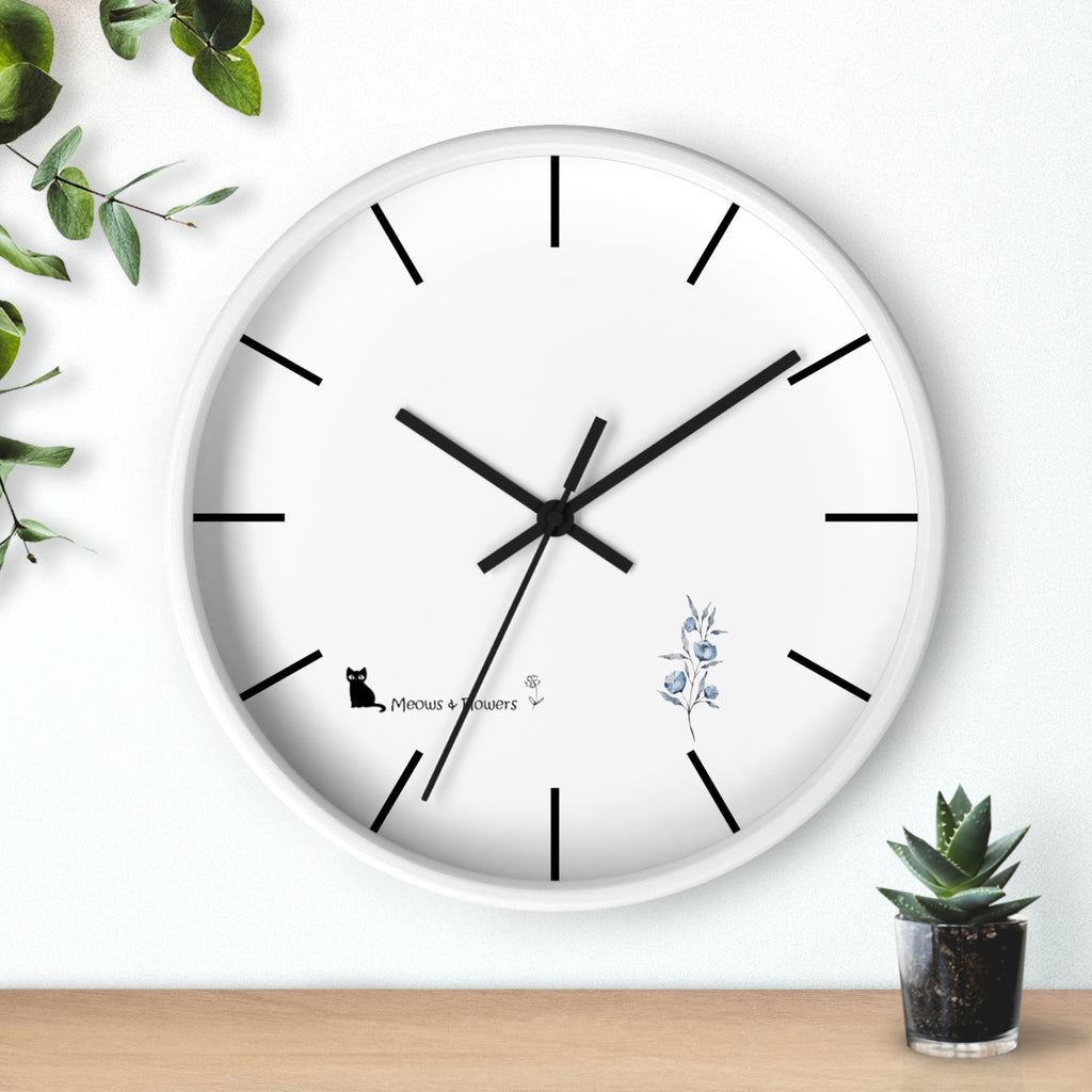 Wall Clock (Light Blue Flower)