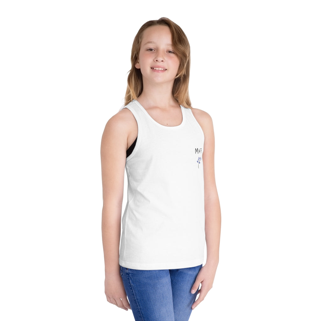 Kid's Jersey Tank Top (Blue Flower)