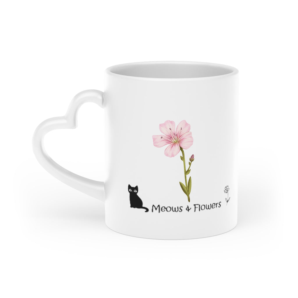 Heart-Shaped Mug Pink Flower