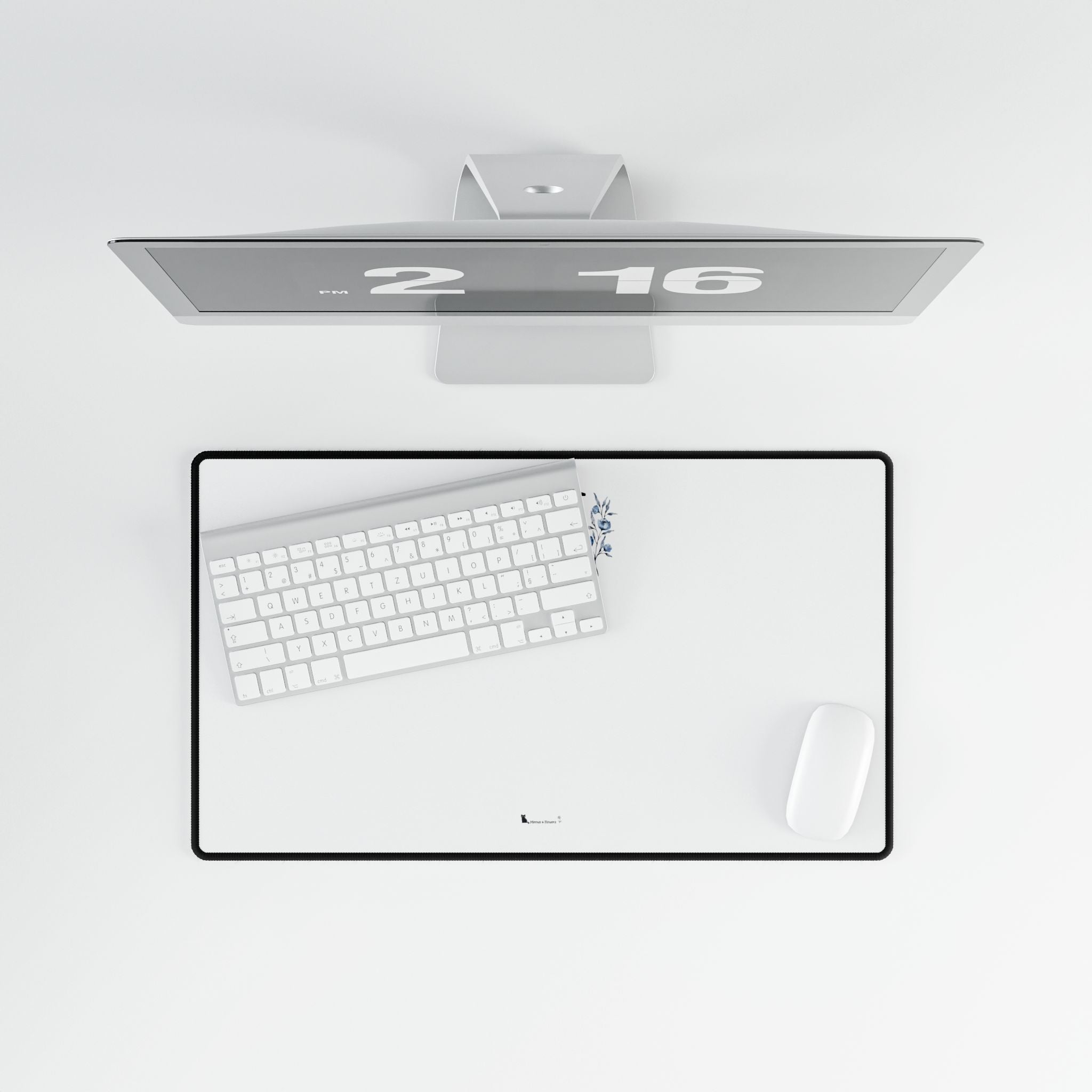 Desk Mat Light (Blue Flower)