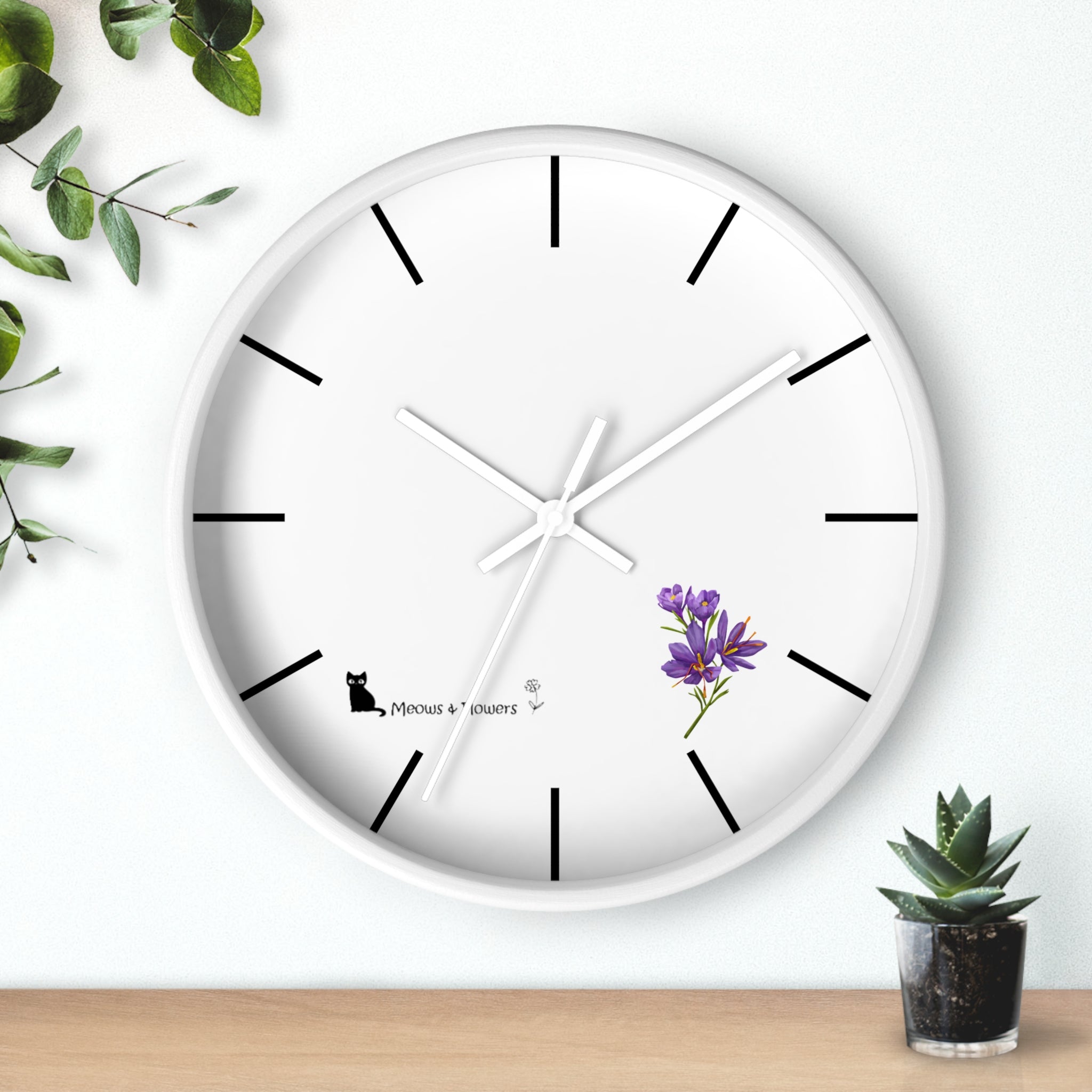 Wall Clock (Purple Flower)