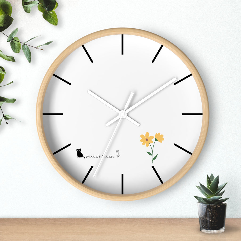 Wall Clock (Yellow Flower)