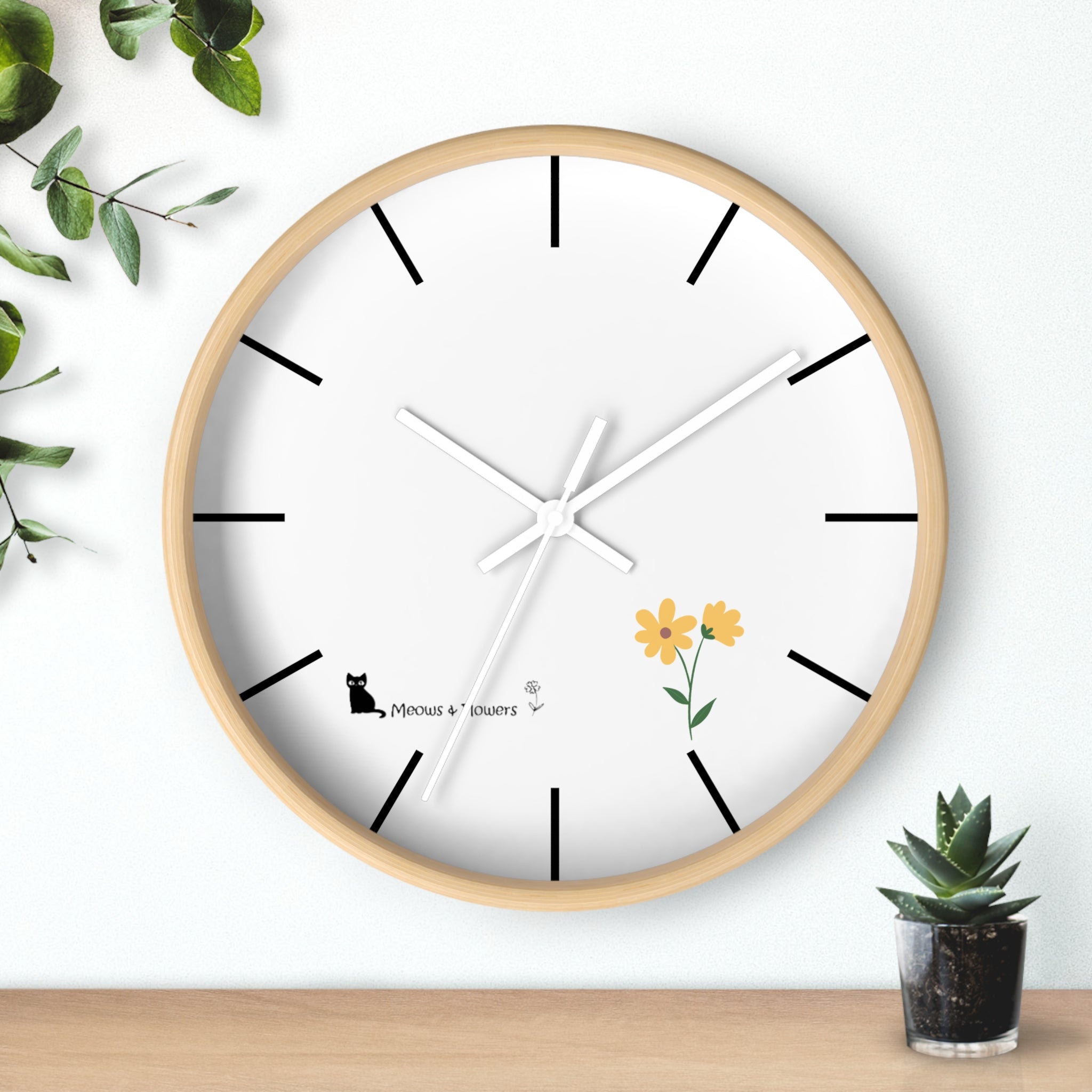 Wall Clock (Yellow Flower)
