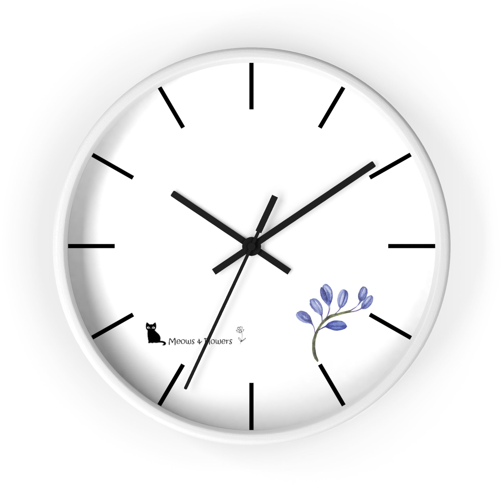Wall Clock (Blue Flower)