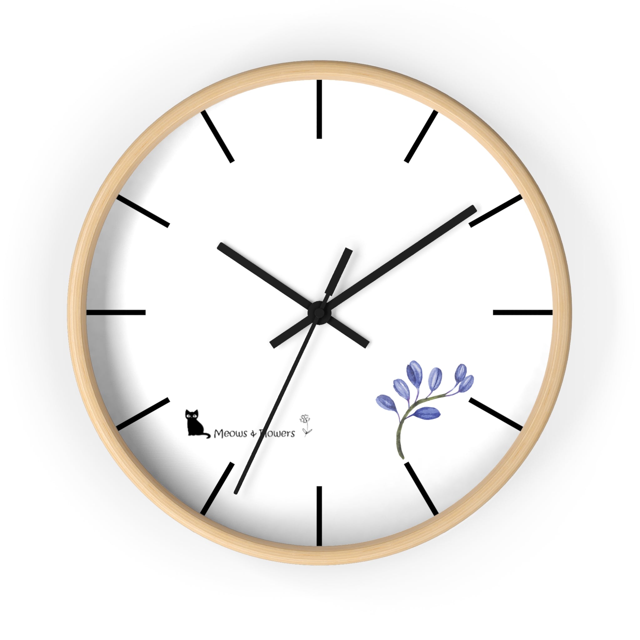Wall Clock (Blue Flower)