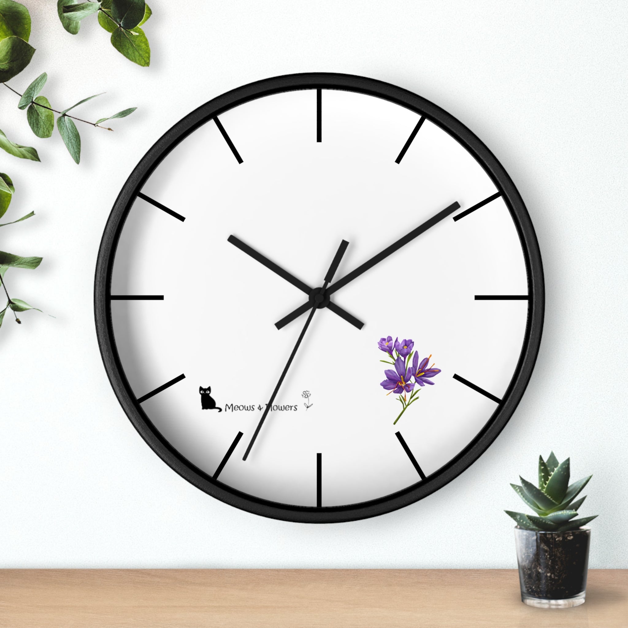 Wall Clock (Purple Flower)