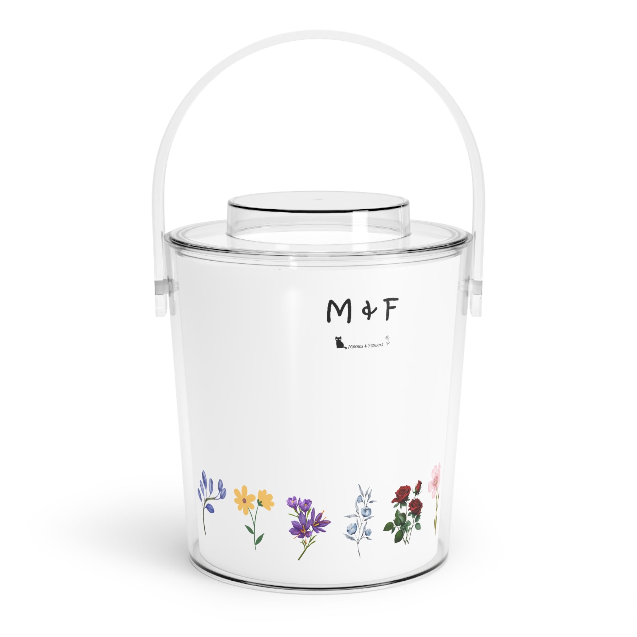 Ice Bucket with Tongs (All Flowers)