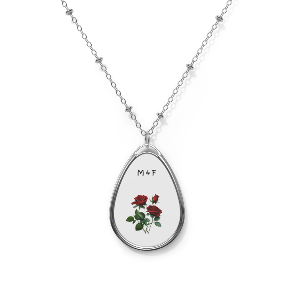 Oval Necklace (Roses Flower)
