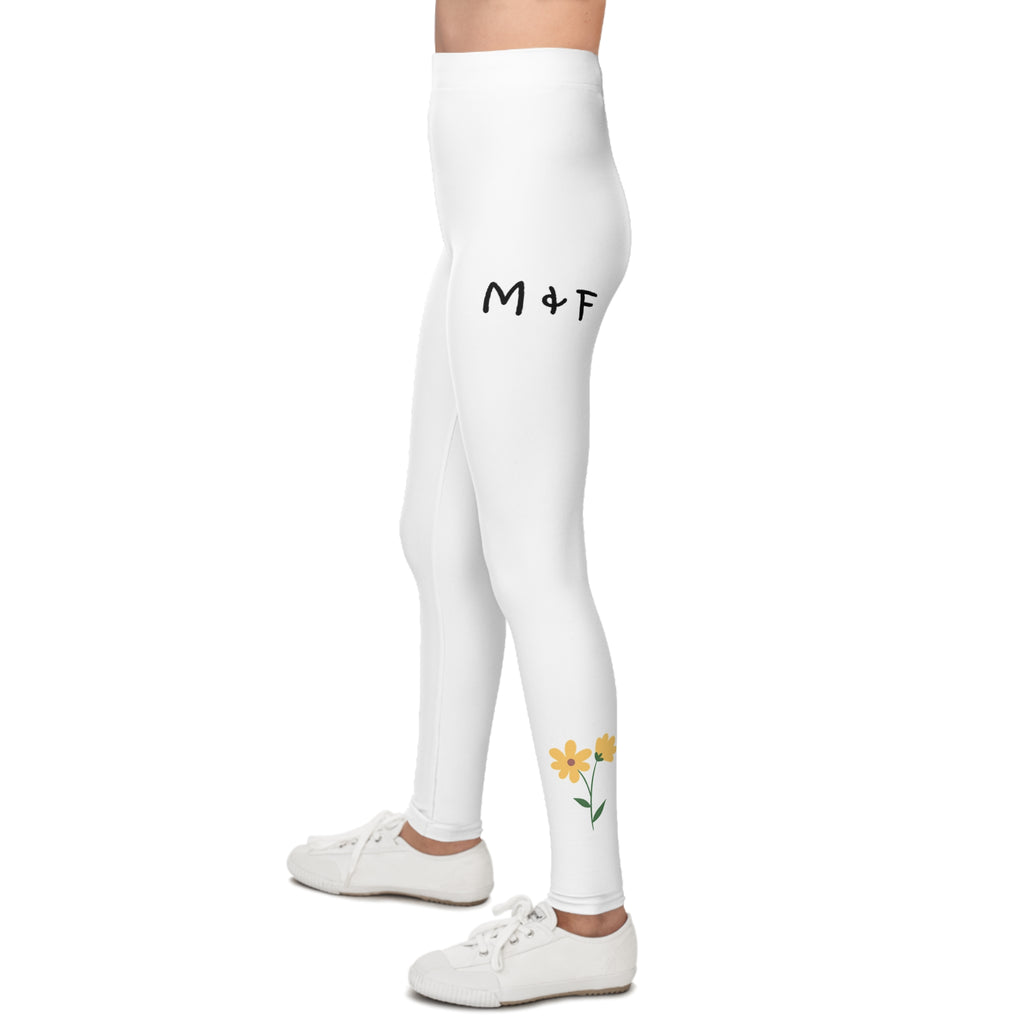 Youth Leggings (M&F Logo Yellow Flower)