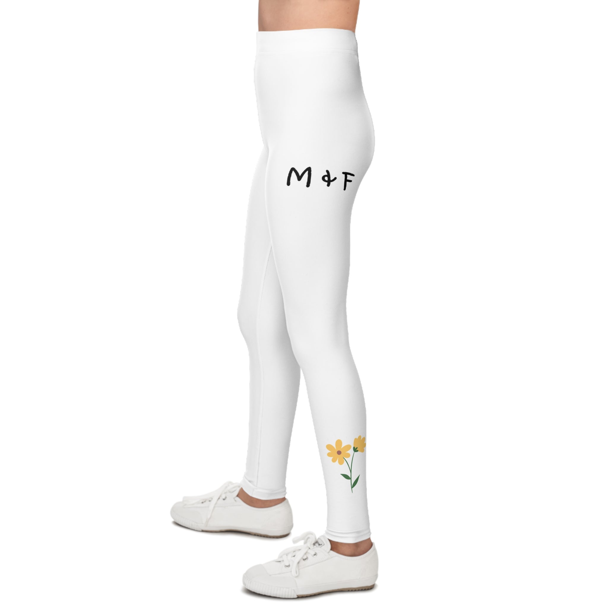 Youth Leggings (M&F Logo Yellow Flower)