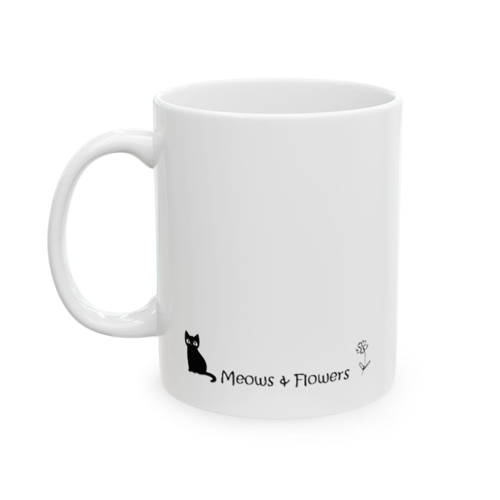 Ceramic Mug, (11oz) (Blue Flower)