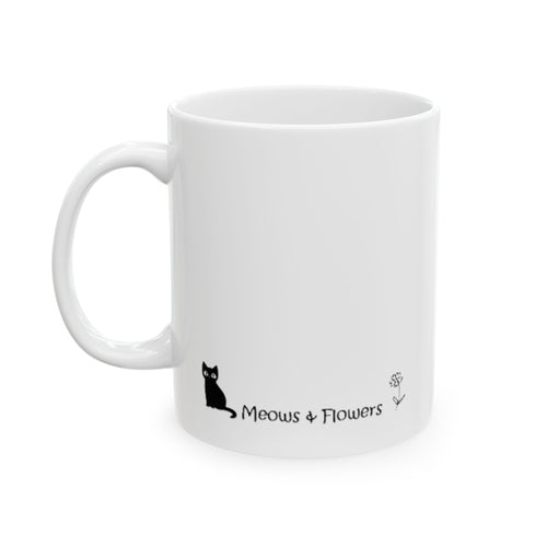 Ceramic Mug, (11oz) (Blue Flower)