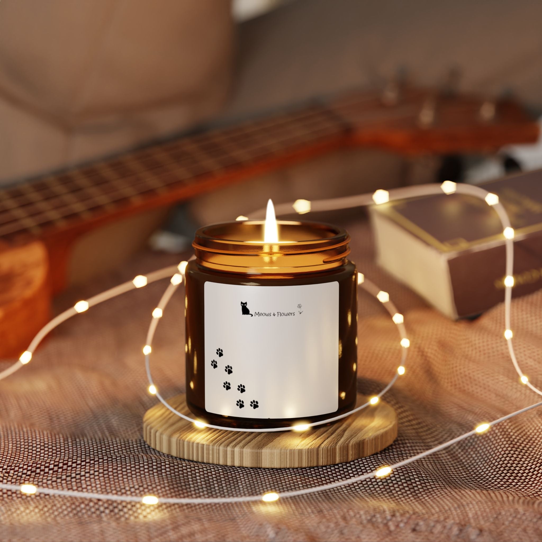 Scented Soy Candle (Multi-Size, Amber Jar M&F Paws)