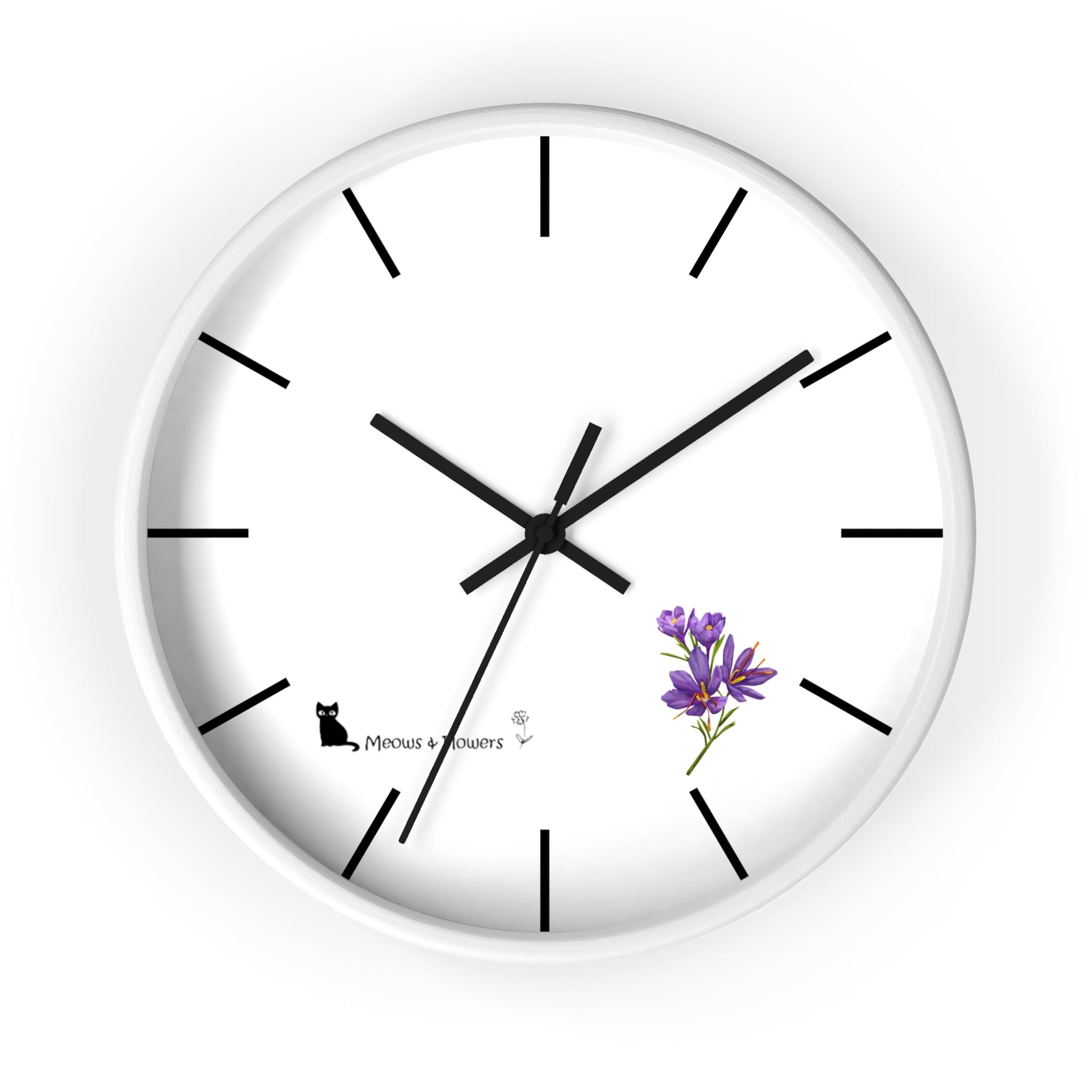 Wall Clock (Purple Flower)